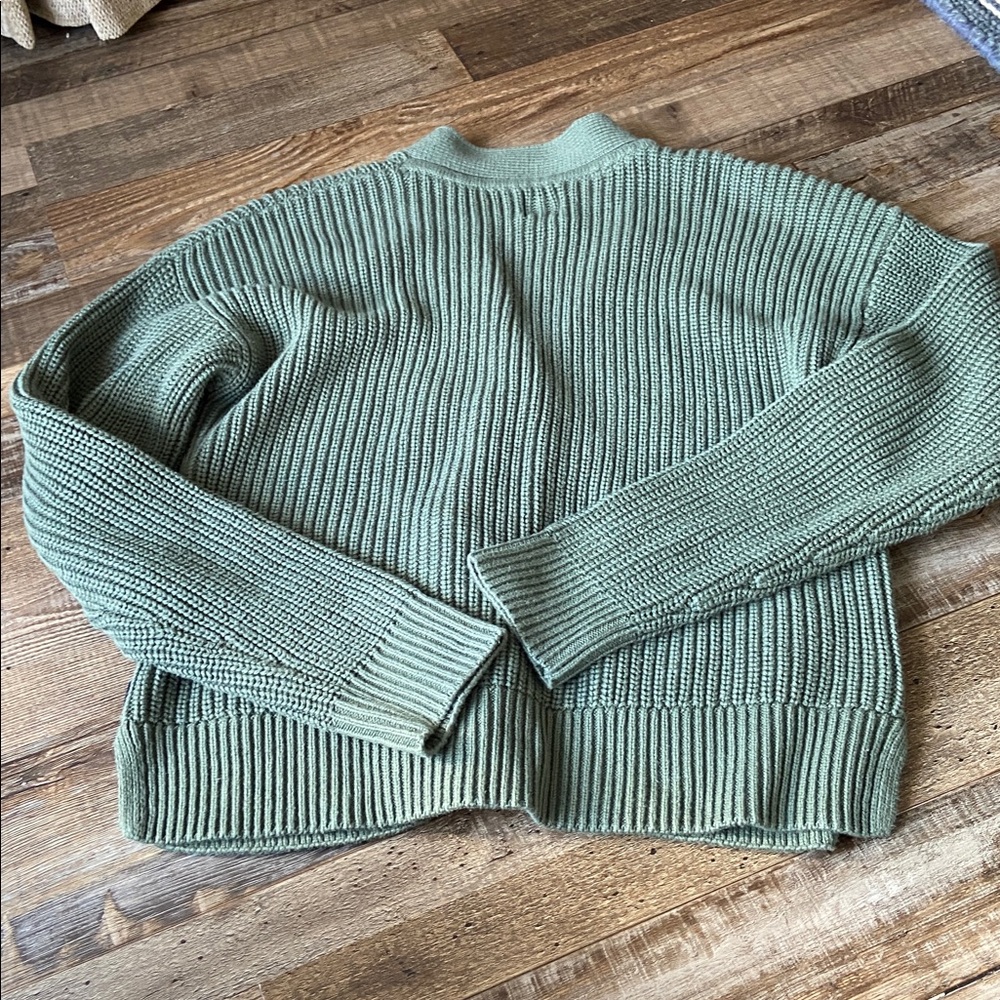 Gap forest green cotton cardigan size womens medium - Picture 3 of 4